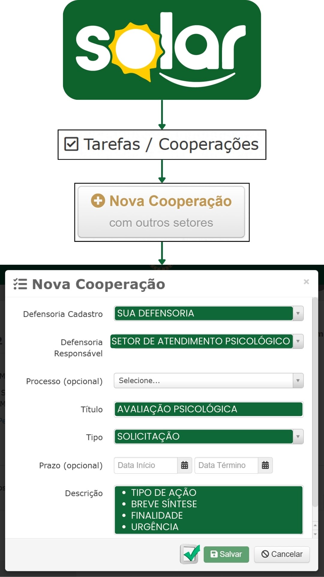 Manual Técnico - Fluxo de Trabalho da Psicologia Jurídica